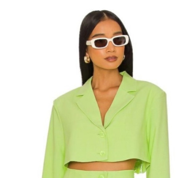 WeWoreWhat lime green wide leg pant suit and jacket size 4 - Picture 1 of 16